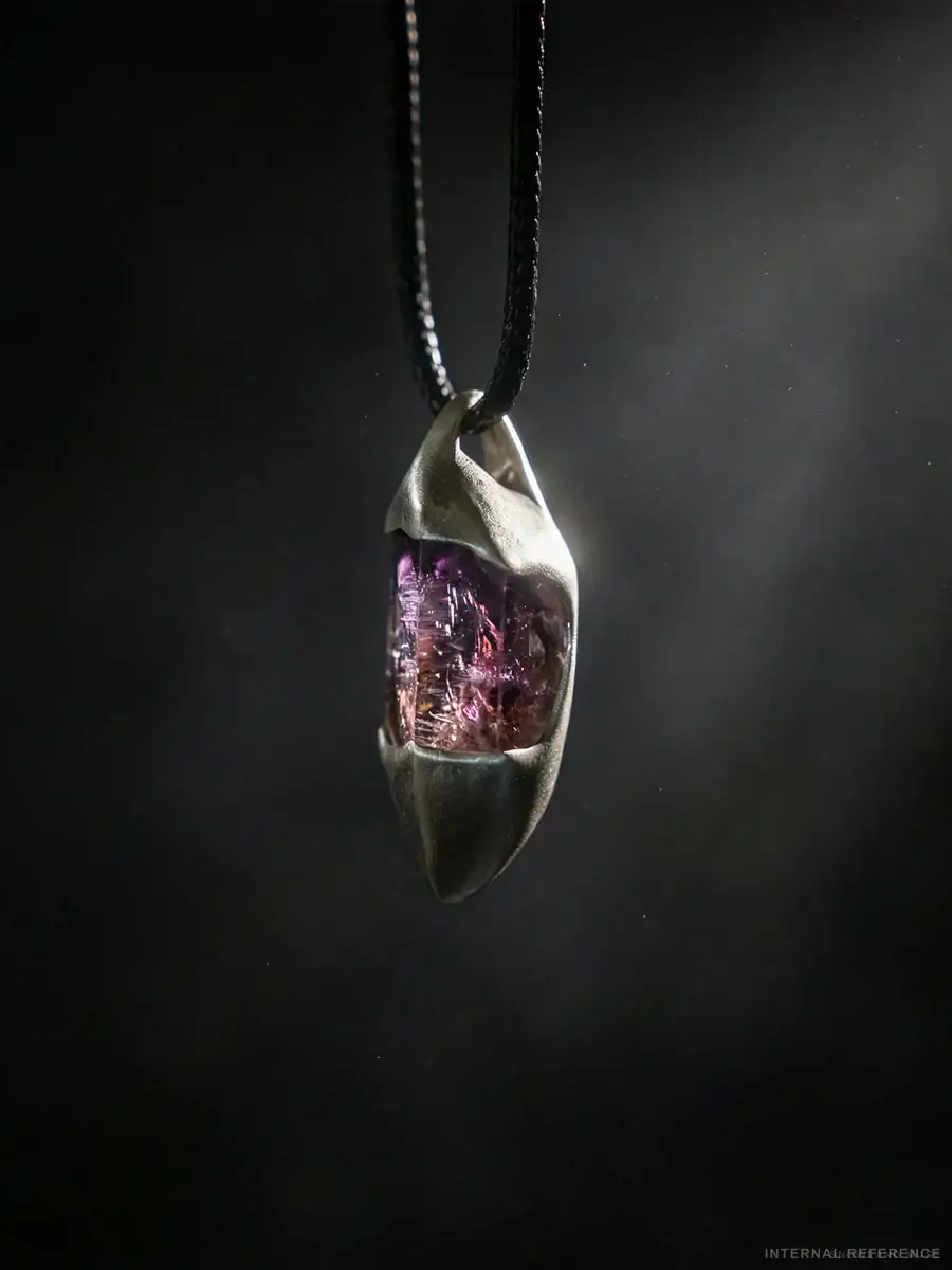 Super Seven Quartz, Amethyst & Sterling Silver Necklace