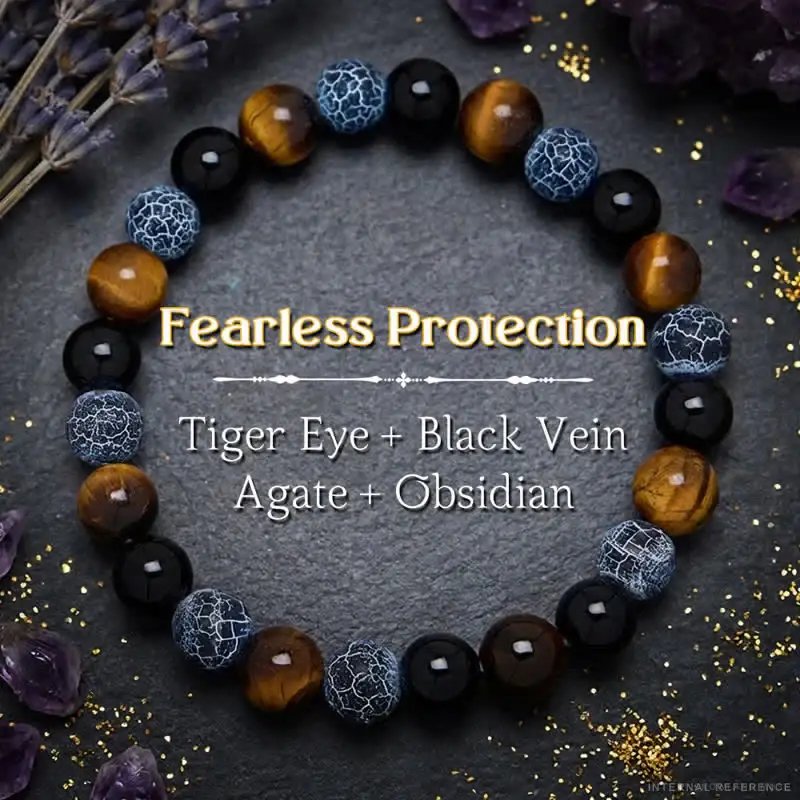 Tiger Eye, Obsidian & Agate Bracelet