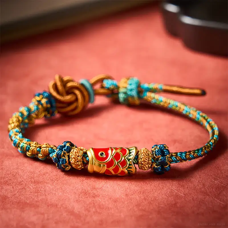 Blue Copper Mandala Handwoven Bracelet