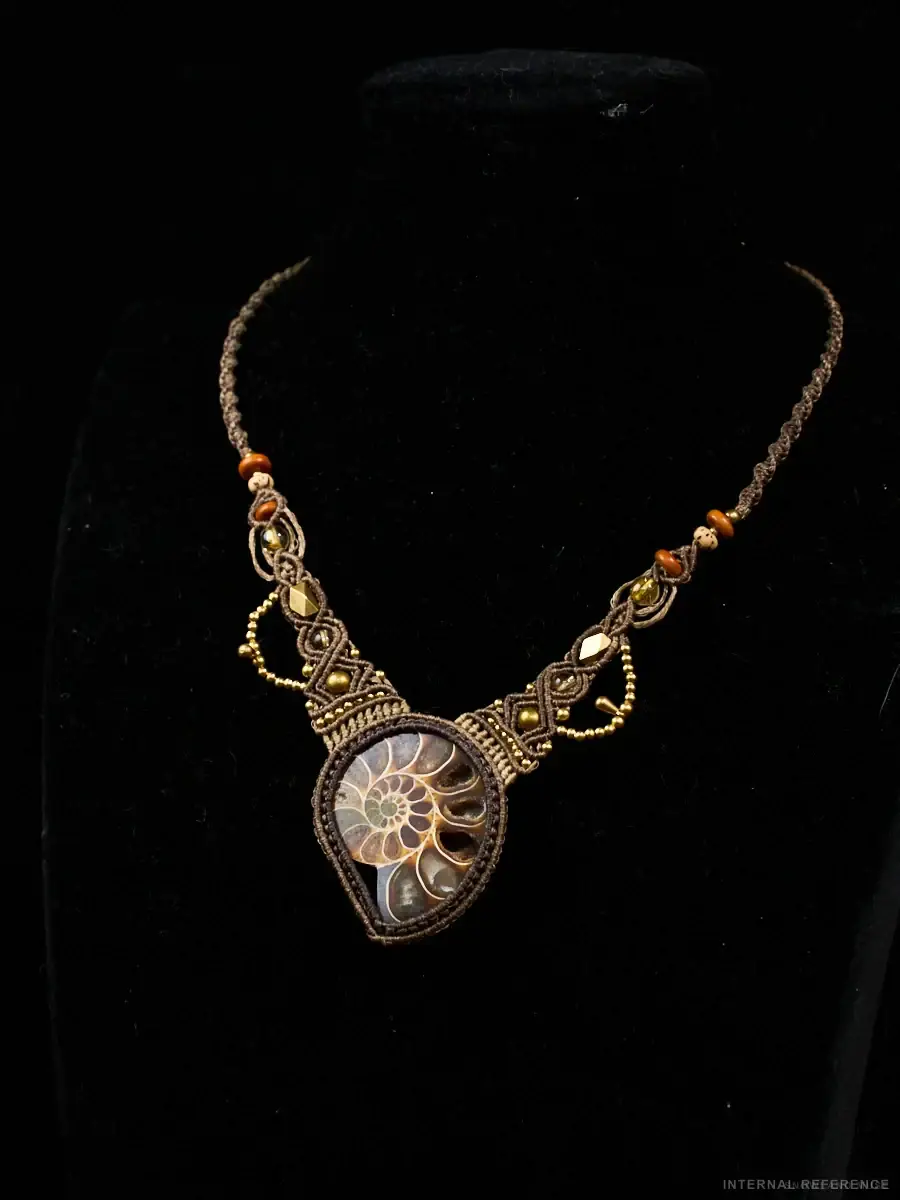 Citrine, Ammonite & Brass Necklace