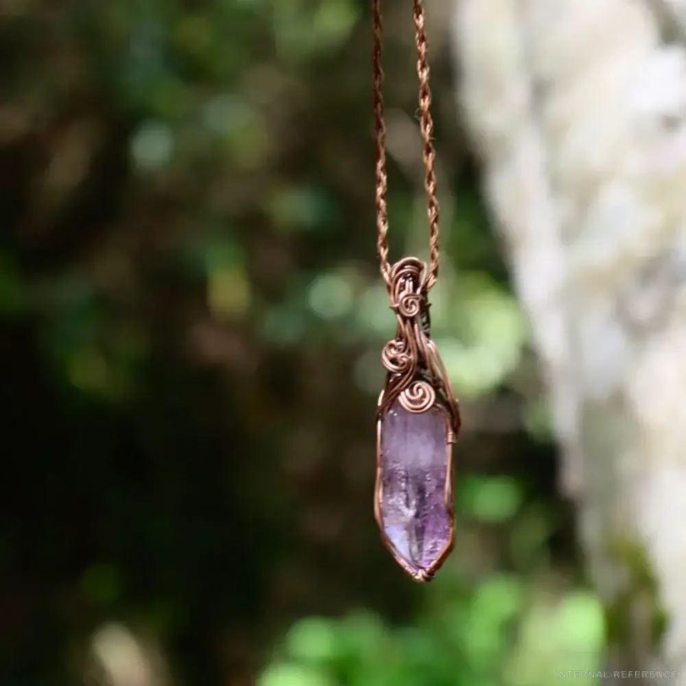 Amethyst & Copper Pendant