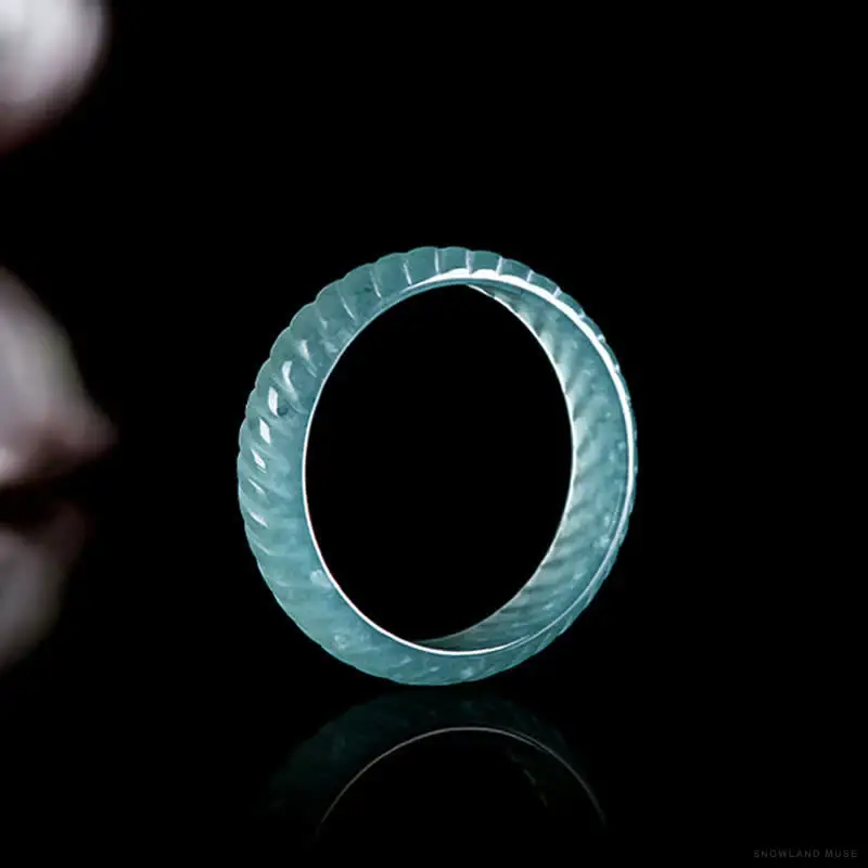 Jade & Textile Cord Dragon Ring