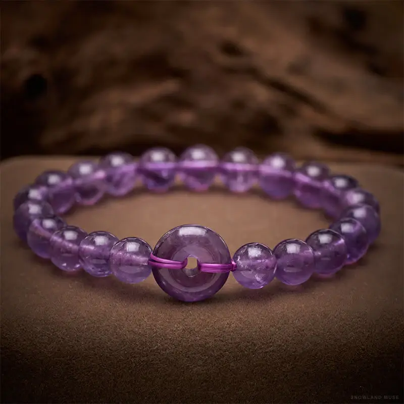 Amethyst & Copper Peace Buckle Bracelet