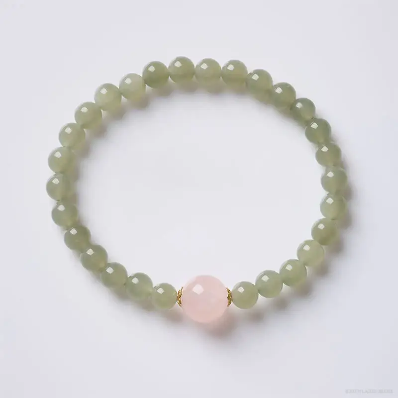 Rose Quartz & Jade Buddha Bracelet