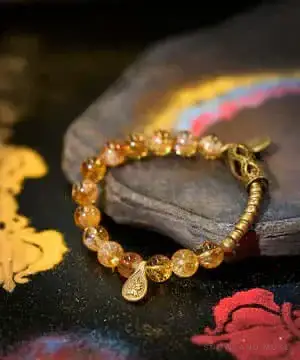 Citrine & Brass Bracelet