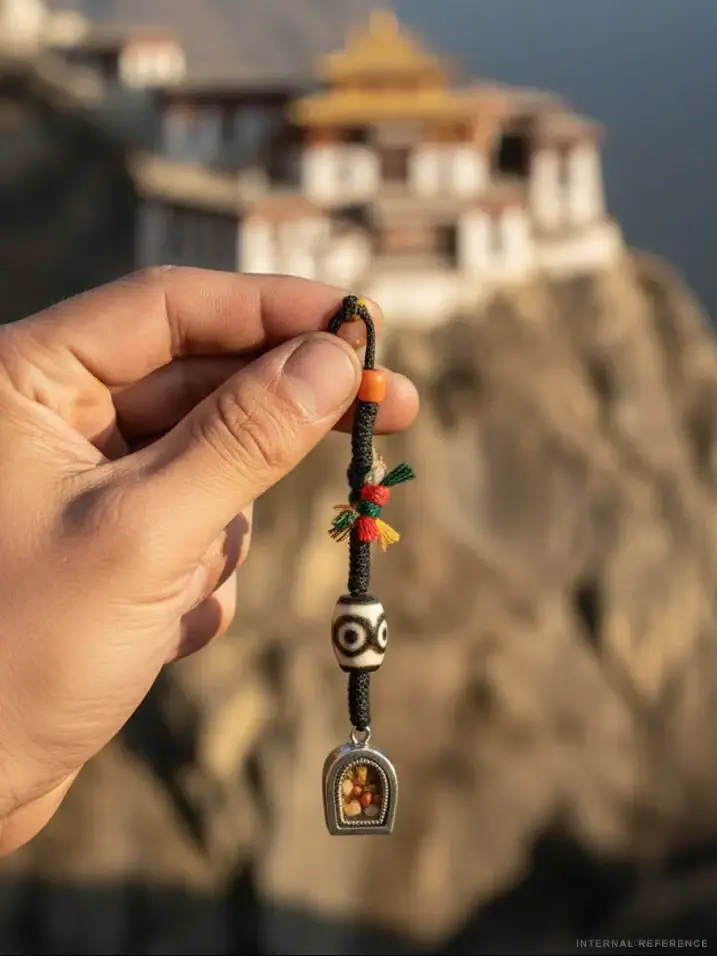 Agate & Dzi-Style Bead Charm