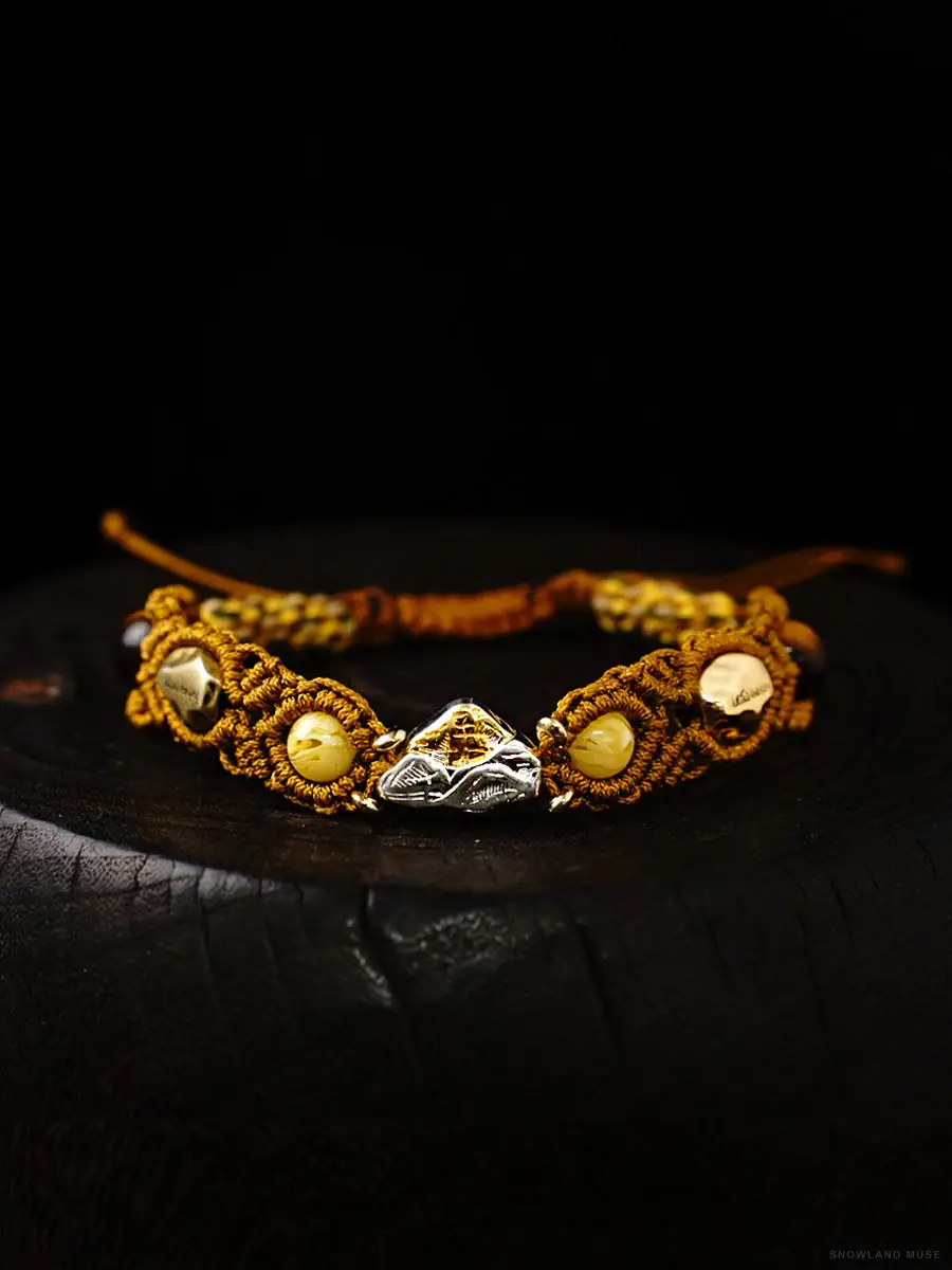 Citrine & Copper Mountain Cord Bracelet