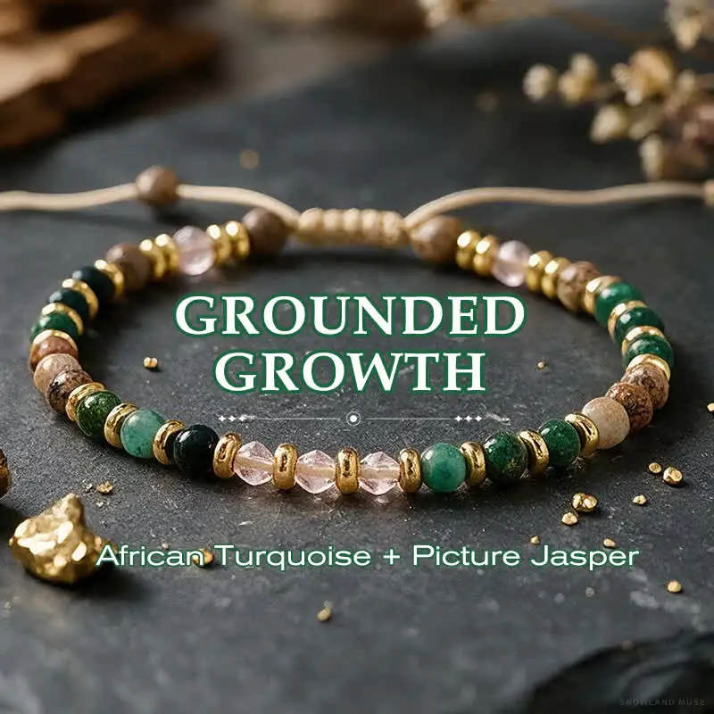 Synthetic Turquoise & Copper Buddha Handwoven Bracelet