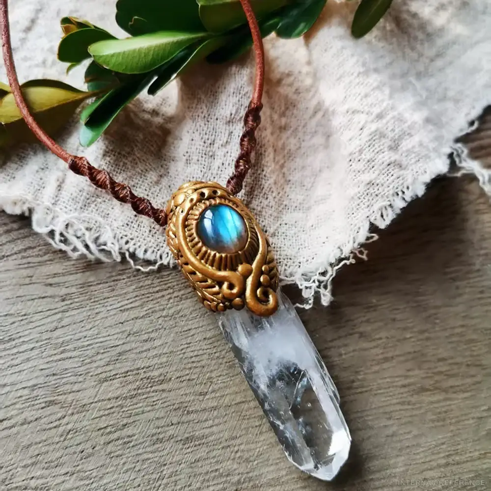Clear Quartz & Labradorite Pendant