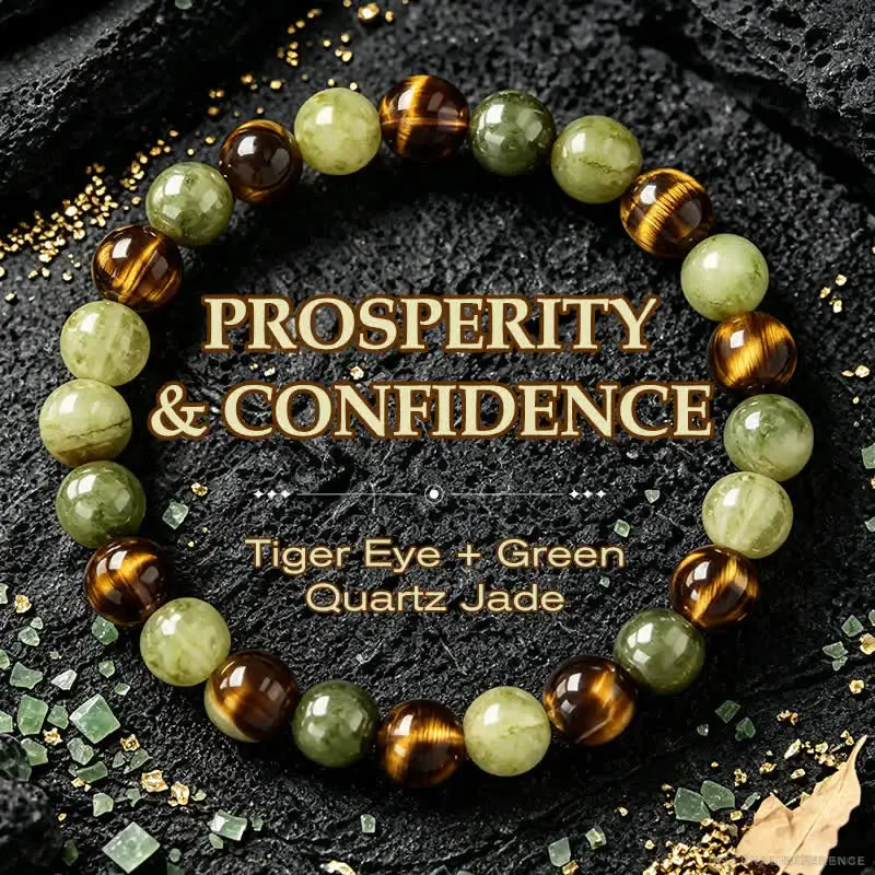 Tiger Eye & Jade Buddha Beaded Bracelet