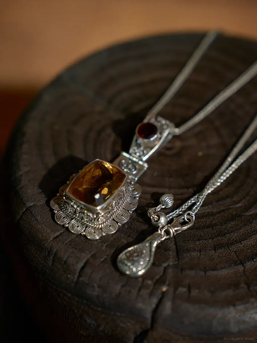 Citrine & Sterling Silver Pendant