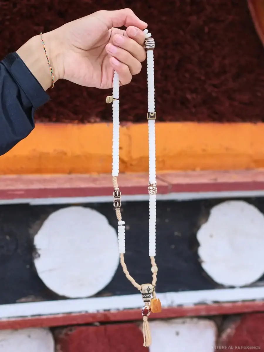 Agate, Yak Bone & Bodhi Seed Mala Bracelet