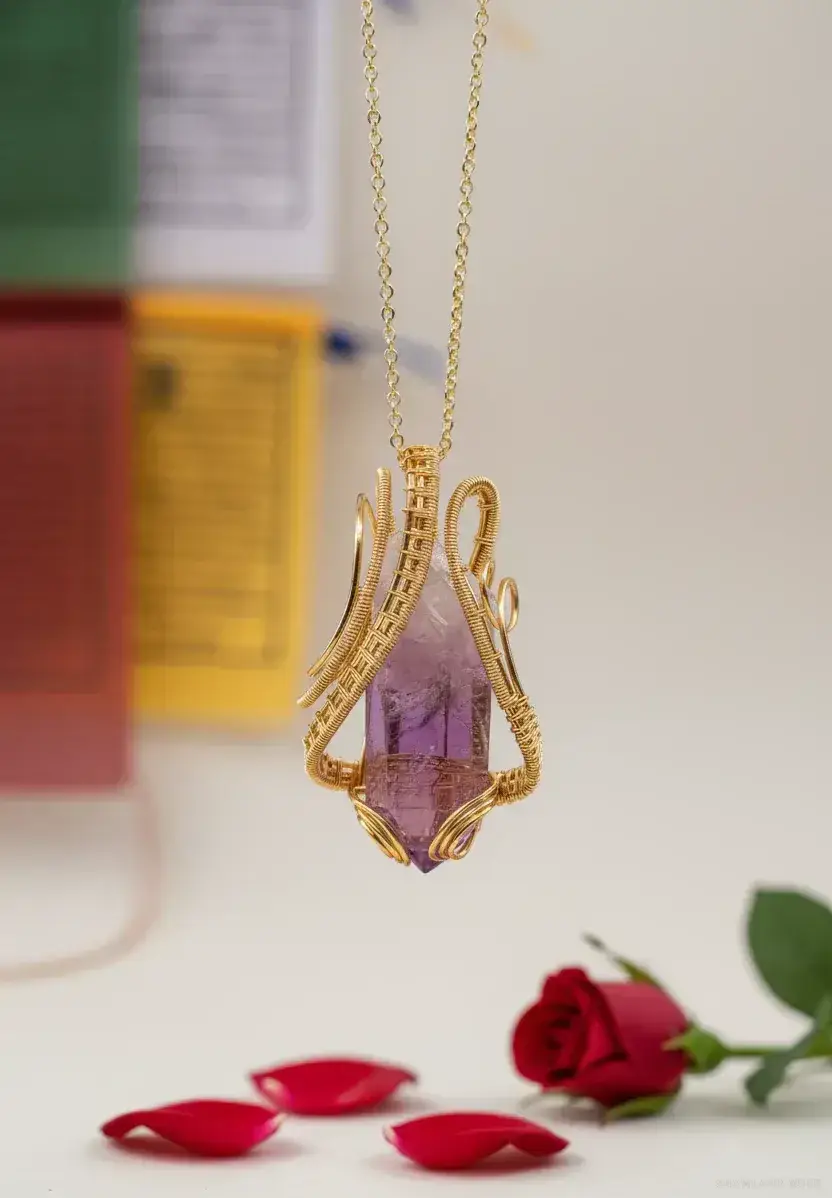 Super Seven Quartz, Amethyst & Copper Mountain Necklace