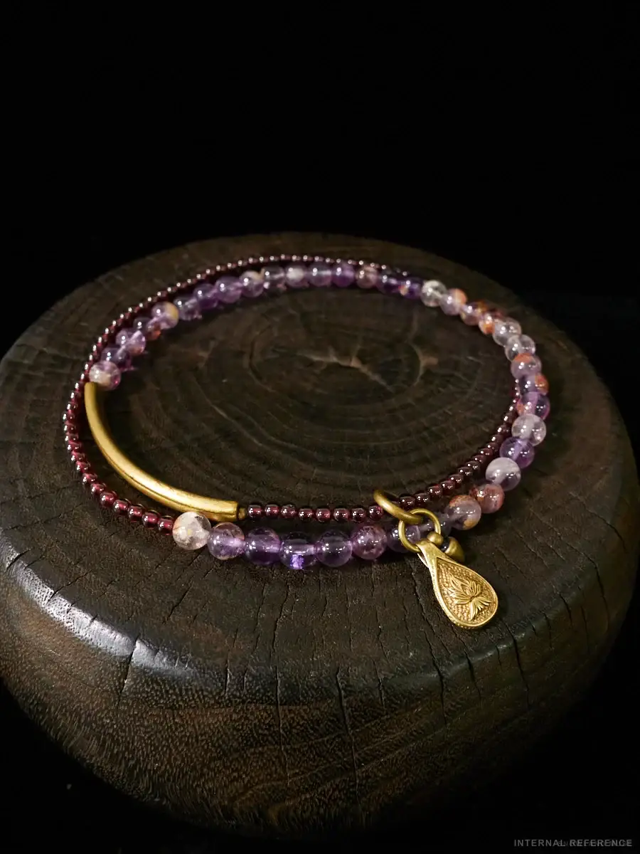 Amethyst, Garnet & Copper Bracelet