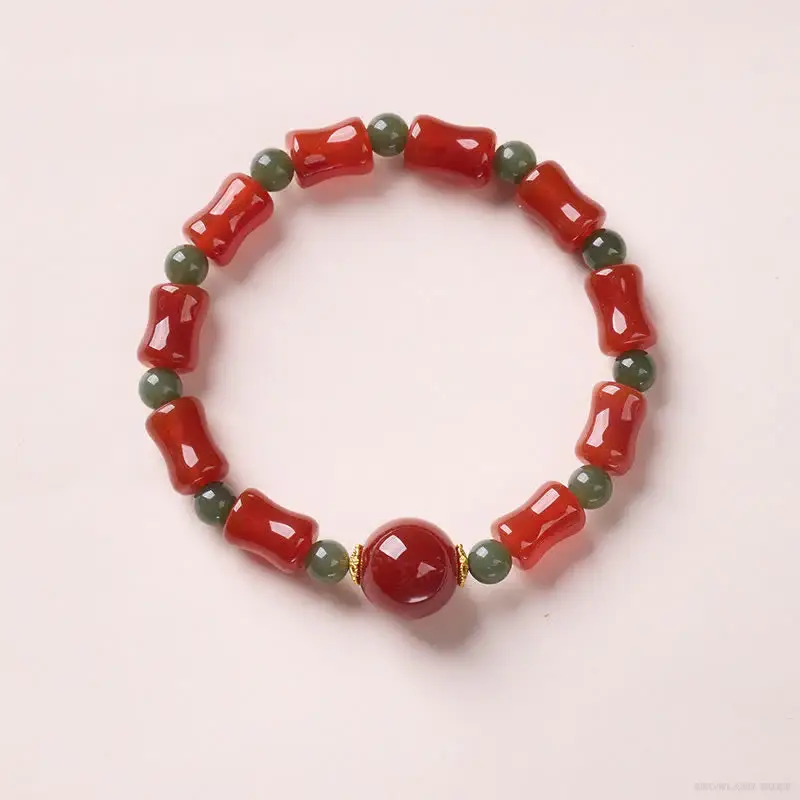 Red Agate & Jade Buddha Bracelet