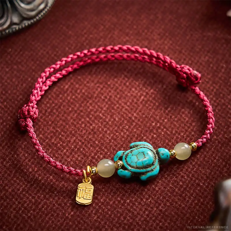 Turquoise, Jade & Copper Turtle Bracelet