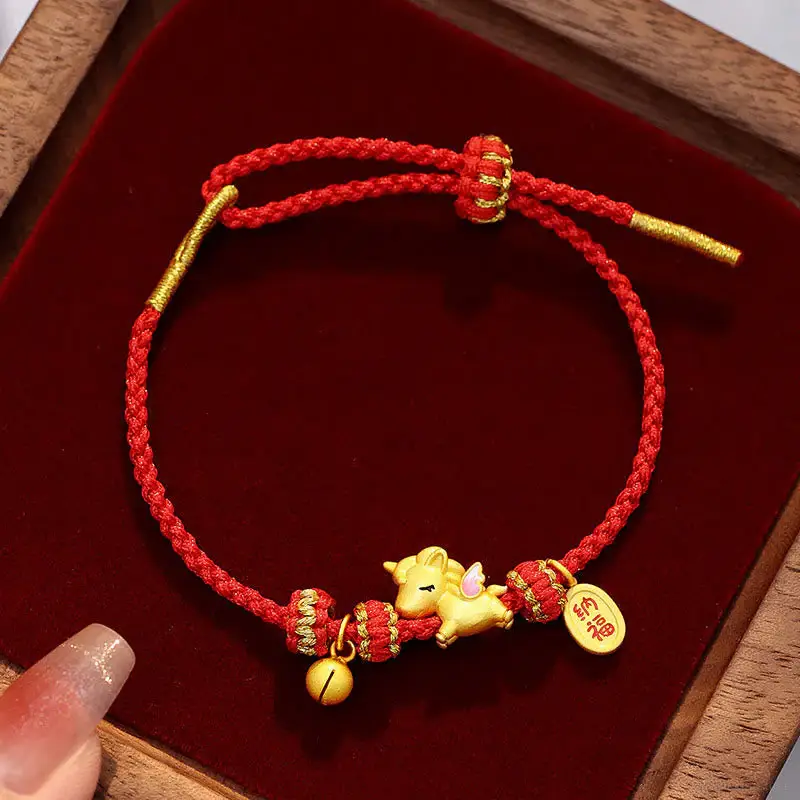 Sterling Silver Horse Red Cord Bracelet