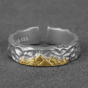 Eternal Peaks Silver & Gold-Tone Ring