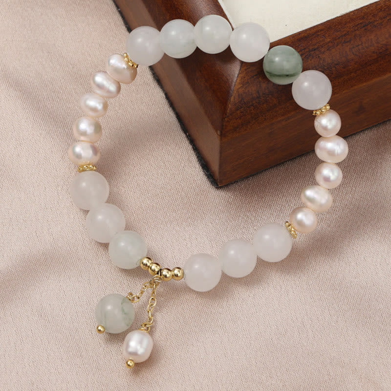 Tianshan Jade & Pearl Bracelet