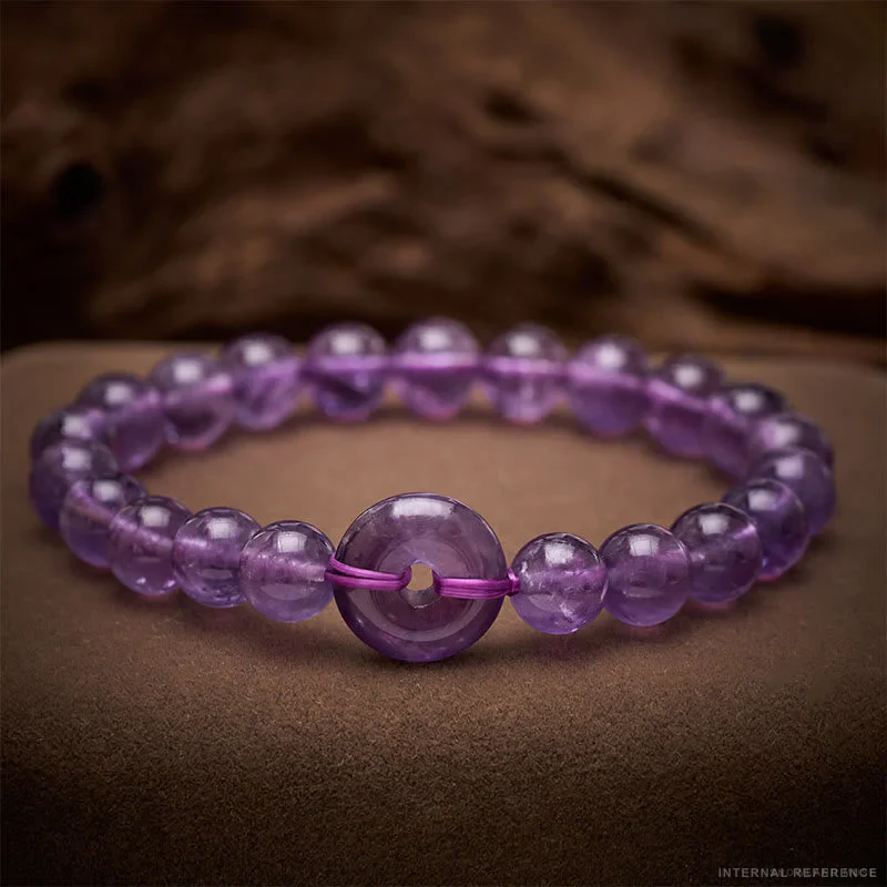 Amethyst & Copper Peace Buckle Bracelet