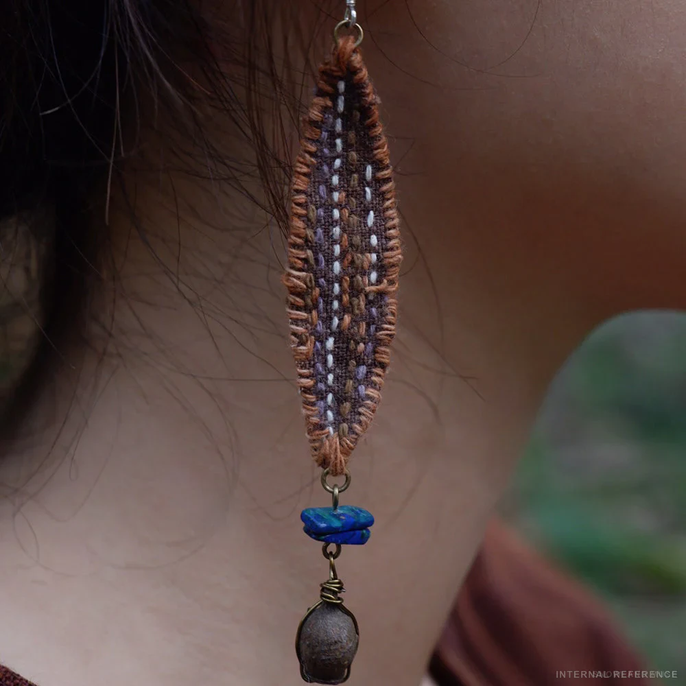 Lapis Lazuli & Brass Earrings